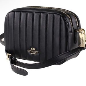 Coach C1569 Jes Crossbody With Linear Quilting Leather, Black NWT 428$. …